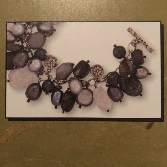 Retired Silpada Stone/Freshwater Pearl Bracelet - Picture 3 of 3